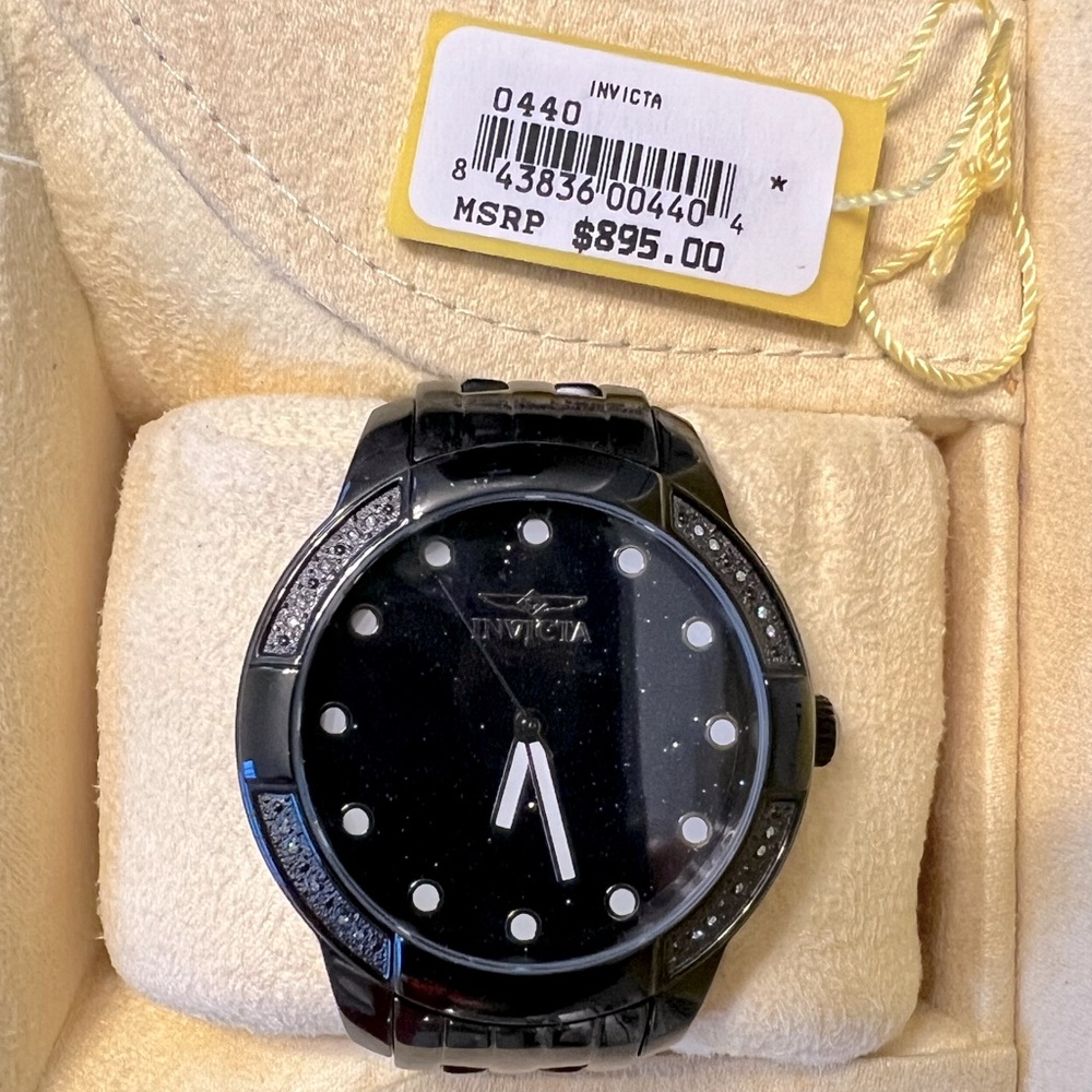 Invicta Watch with black stainless steel band!